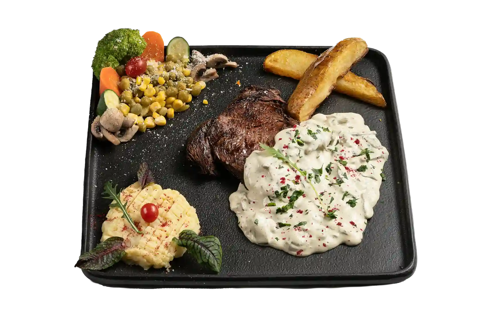 فیله استیک با سس قارچ