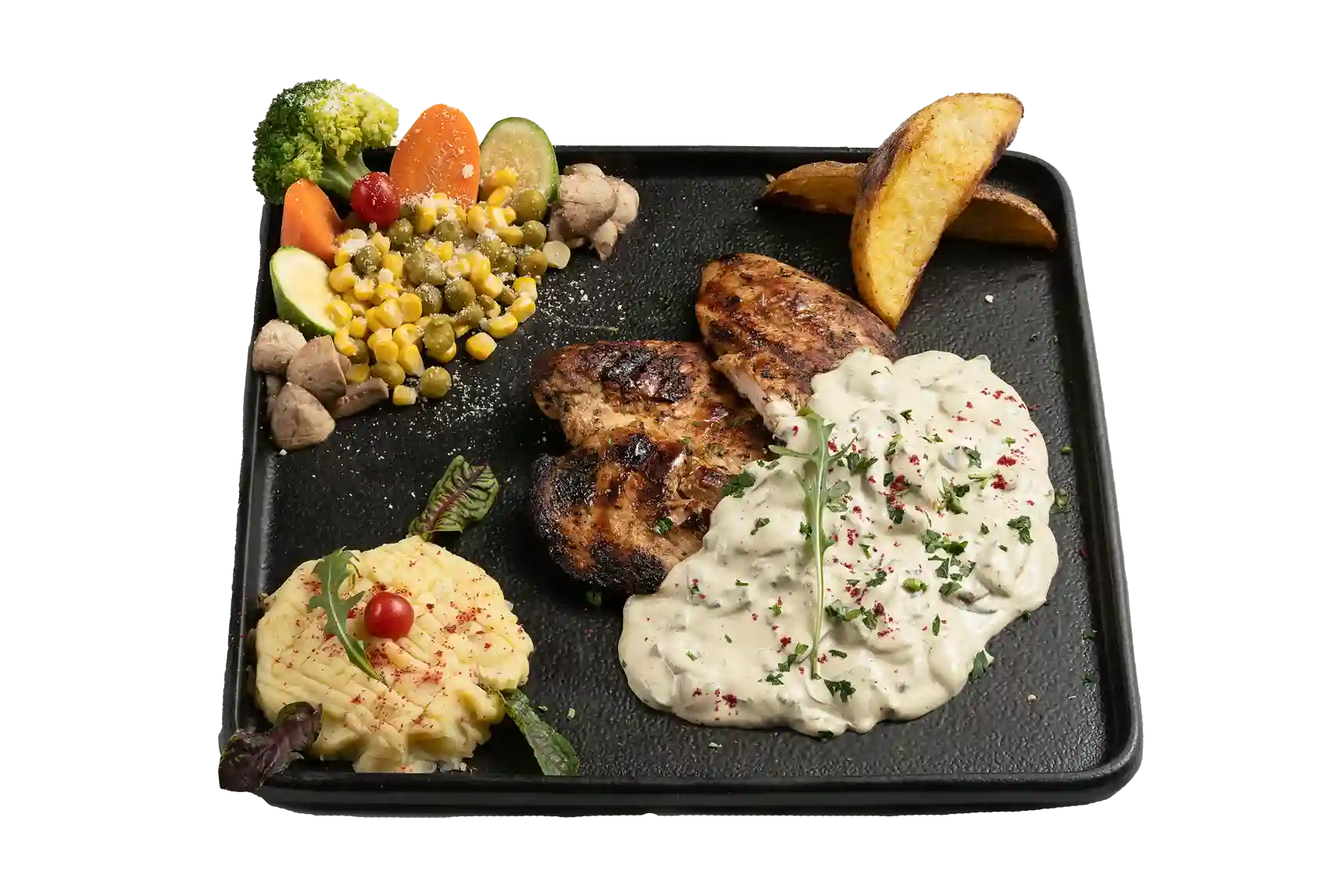 استیک مرغ با سس قارچ